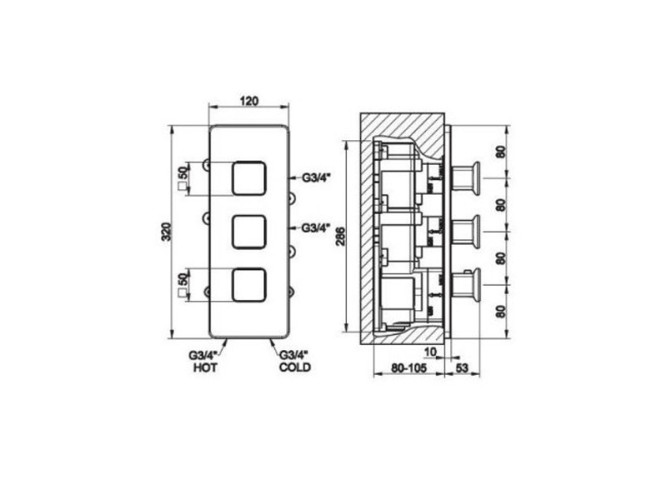 Встраиваемая часть смесителя GESSI OVALE 43103.031