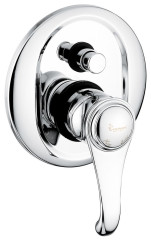 Emmevi Tiffany, встраиваемый смеситель для душа на 2 выхода, с дивертером, цвет белый-золото