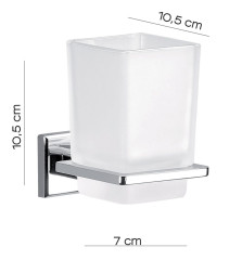 Gedy Colorado, настенный стеклянный стакан, цвет хром