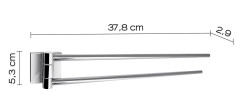 Gedy Fuji, полотенцедержатель двойной поворотный, цвет хром