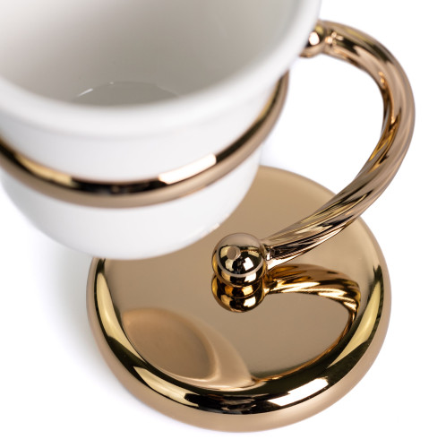 Stil Haus Giunone, настольный керамический стакан, цвет золото