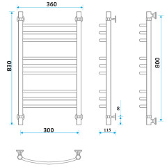Полотенцесушитель Energy Prestige 800/300