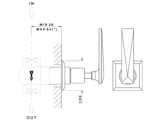 Наружная часть запорного вентиля NICOLAZZI VINCENT 4912CR28