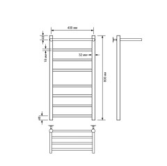 Полотенцесушитель водяной Comfysan Luce W-8 80/40 с полкой, хром