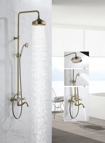 09062-D  Двухвент душевой рейлинг БРОНЗА "GANZER"  (4/1шт)