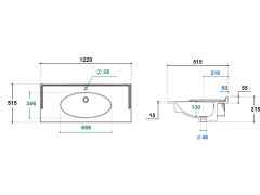 Раковина на тумбу BERLONI BAGNO SUITE VINTAGE LAVQAVINCXR58 090