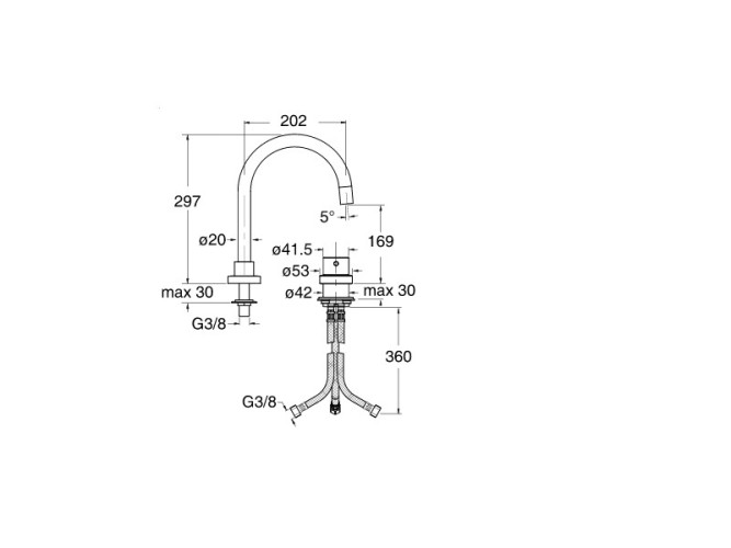 Смеситель для раковины CRISTINA TRICOLORE VERDE TV92451