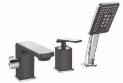 333532-C Смеситель на борт ванны, ЧЕРНЫЙ (3 отв.) ViEiR (5/1шт)