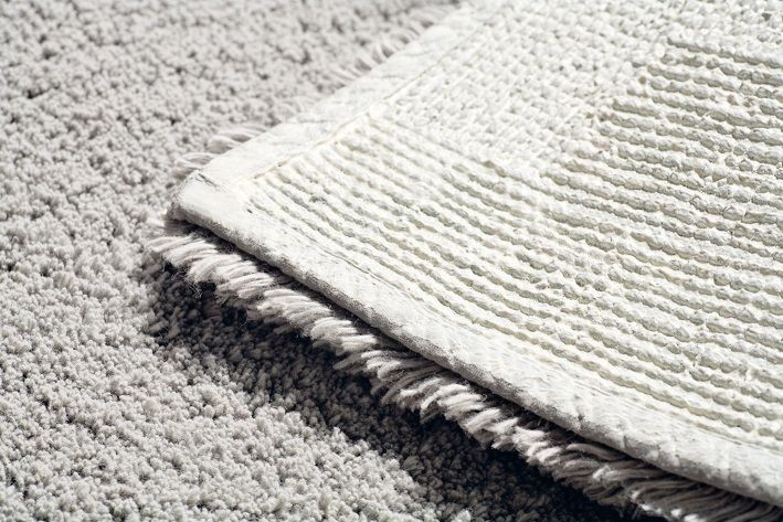 Batex Cotton Plus, односторонний квадратный коврик из 100% хлопка с противоскользящим покрытием, размер 60x60 см, цвет белый