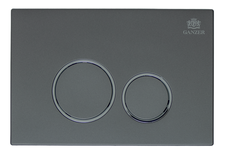 Кнопка для инсталляции с КРУГ. клав. (ГРАФИТ)  GANZER  (24/1шт)