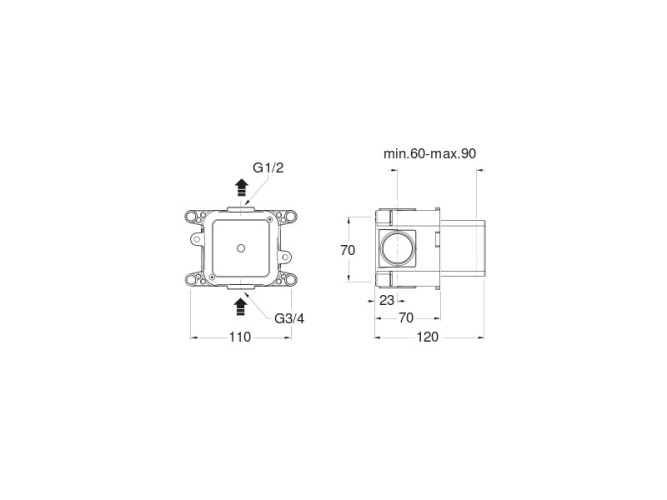 Стопорный клапан для термостатического смесителя CRISTINA System CS75000