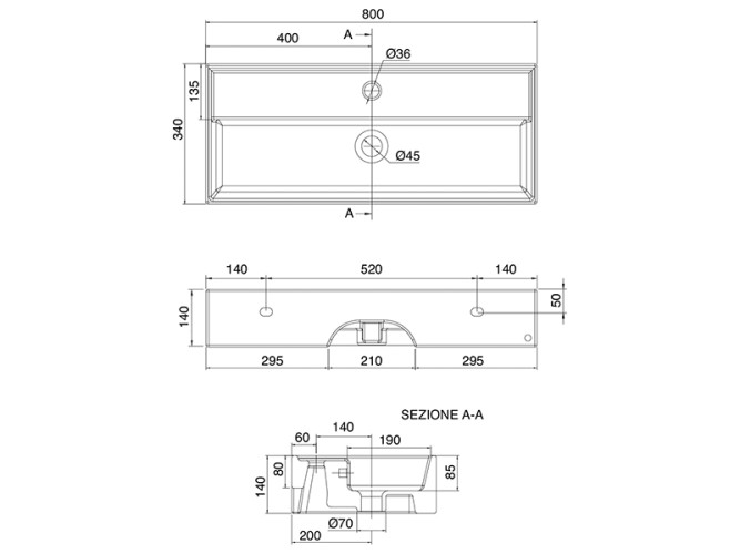 Раковина накладная/ подвесная Scarabeo TEOREMA 5003