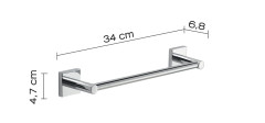 Gedy Fuji, полотенцедержатель, длина 34.1 см, цвет хром
