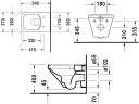 Унитаз подвесной безободковый с покрытием WonderGliss DURAVIT DSTYLE 25510900001