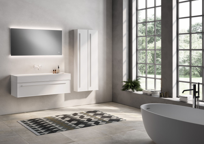 IBC Victoria, тумба под раковину 120 см (1 ящик, ручка белая матовая), цвет белый матовый