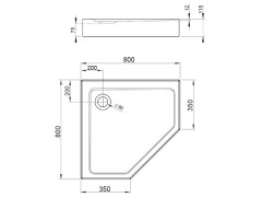 Душевой акриловый поддон RADAWAY DOROS SDRPT8080-05