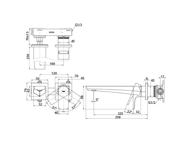 Смеситель для раковины TOTO GE TLG07308R