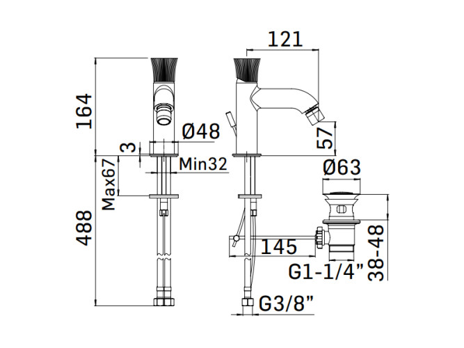 Смеситель для биде MAMOLI TOKYO 58710000TG5K