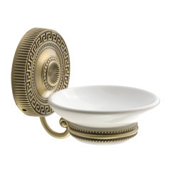 Мыльница настенная, керамика белая/бронза Migliore MONTECARLO