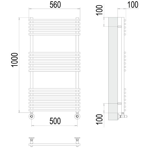 Полотенцесушитель TERMINUS Люкс Ватра П18 500х1000 NEW
