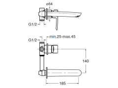 Смеситель для раковины настенный CRISTINA NEW DAY ND93751