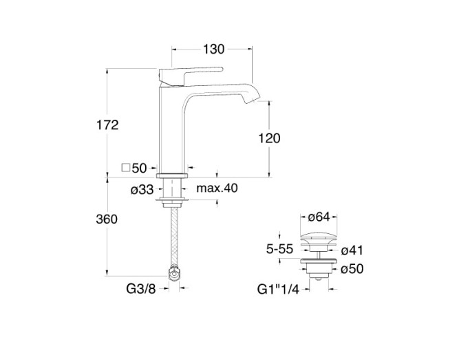 Смеситель для раковины CRISTINA QUADRI S QS26480