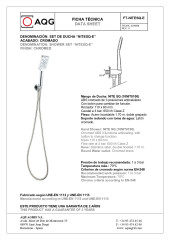 AQG Alpha, душевой комплект EC216 на 2 потребителя с квадратным верхним душем 25х25см и кронштейном 35см, цвет хром