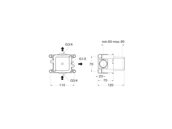 Стопорный клапан для термостатического смесителя CRISTINA System CS71000
