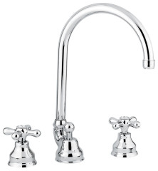 Emmevi Deco Classic, смеситель 12043 с донным клапаном для раковины на 3 отверстия, цвет хром