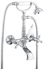 Emmevi Deco Old, смеситель с ручным душем для ванной, цвет белый-золото