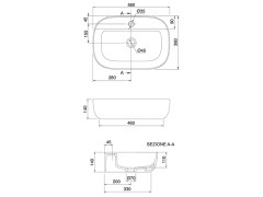Раковина накладная Scarabeo GLAM 1802/37