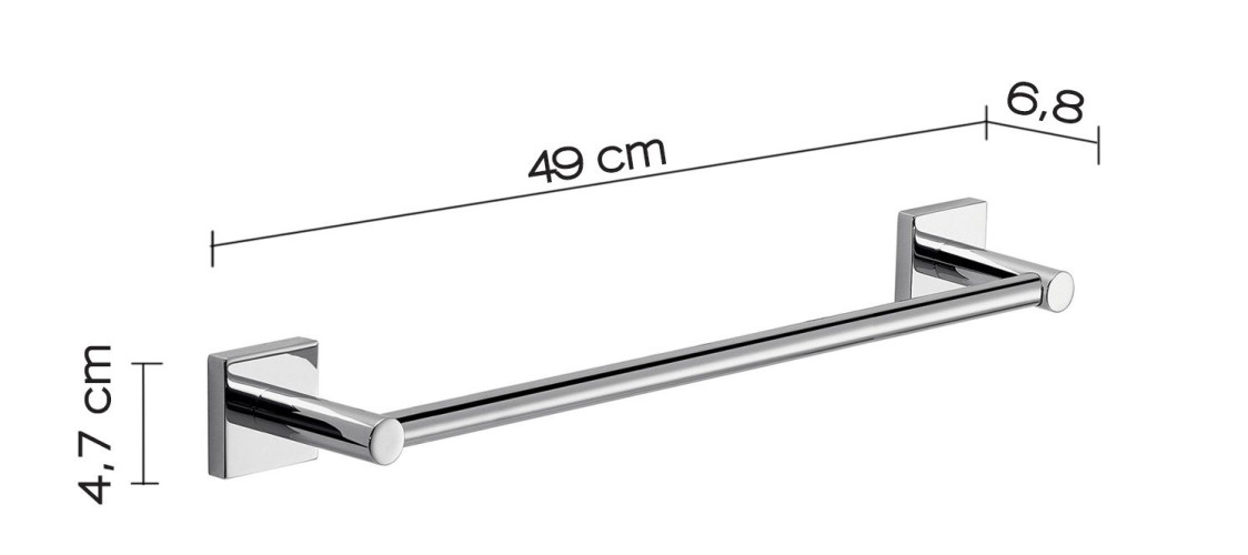 Gedy Fuji, полотенцедержатель, длина 49.1 см, цвет хром