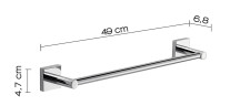 Gedy Fuji, полотенцедержатель, длина 49.1 см, цвет хром