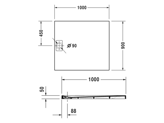 Душевой поддон DURAVIT STONETTO 720166380000000