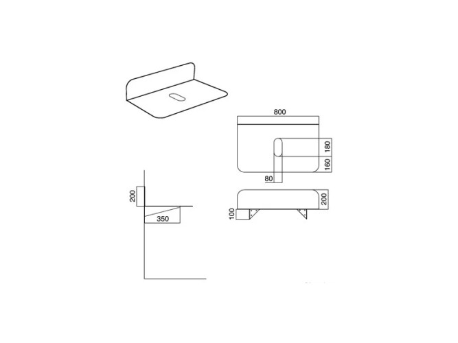 Консоль для умывальника Scarabeo PLANA 2552/GRG