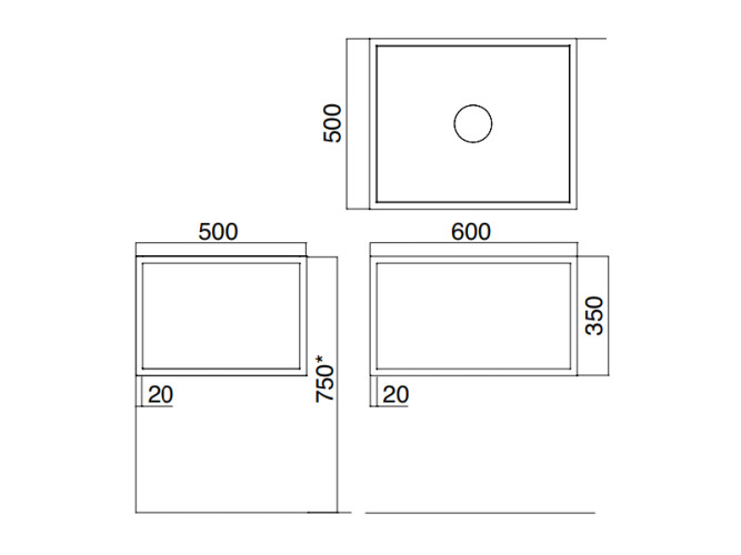 Держатель раковины навесной Scarabeo FRAME 1836/NROP/90