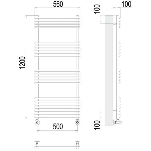 Полотенцесушитель TERMINUS Люкс Ватра П21 500х1200 NEW