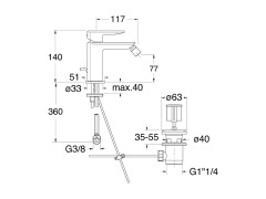 Смеситель для биде CRISTINA PROFILO PF32175