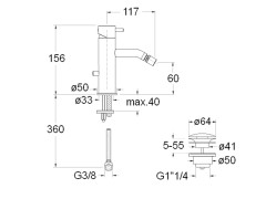 Смеситель для биде CRISTINA TRICOLORE VERDE TV32052