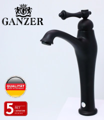 77013-C Смеситель для раковины-чаши (ЧЕРНЫЙ)  GANZER  (10/1шт)