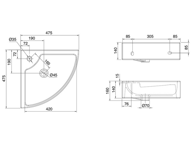 Раковина накладная/  подвесная Scarabeo SQUARE 8007/E