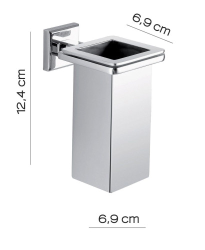 Gedy Colorado, настольный/настенный металлический стакан, цвет хром