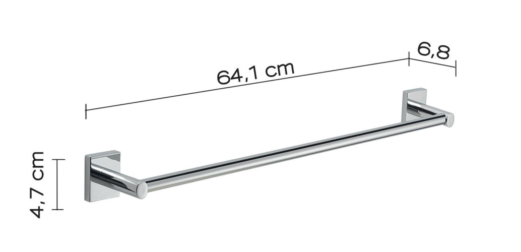 Gedy Fuji, полотенцедержатель, длина 64.1 см, цвет хром