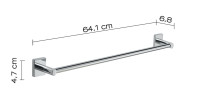 Gedy Fuji, полотенцедержатель, длина 64.1 см, цвет хром