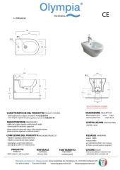 Olympia Clear, подвесное биде c крепежом, 50x36 см, цвет черный матовый