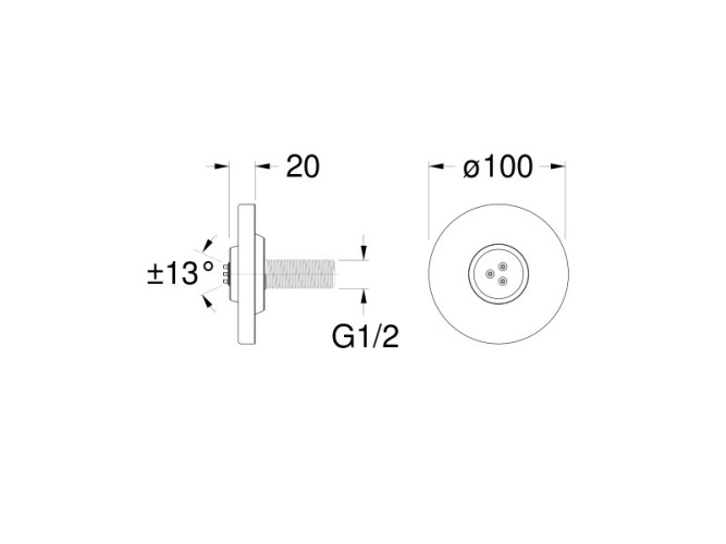Наружный комплект форсунки для душа CRISTINA Thermostatic external parts XT83375