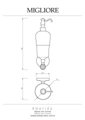 Дозатор жидкого мыла настенный, бронза/Swarovski Migliore Amerida