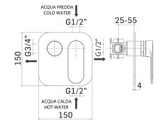 Смеситель для душа в комплекте с внутренней частью MAMOLI SADLER 26080000602K