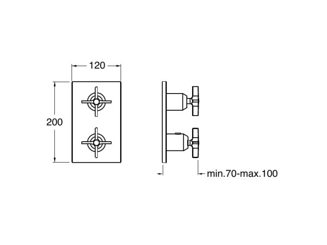 Внешняя часть термостатического смесителя CRISTINA Thermostatic external parts XR75275