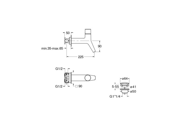 Смеситель для раковины настенный CRISTINA RUBINETTO RU23351